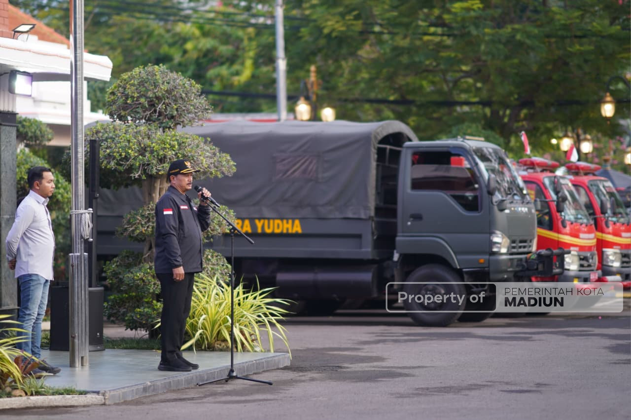 Gelar Apel Pengamanan, Wali Kota Madiun Imbau Personel Jaga Kondusivitas